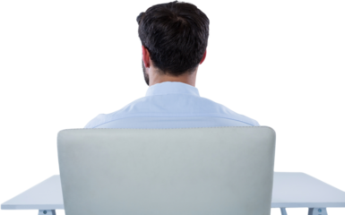 Rear view of businessman sitting on chair