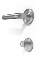Metallic doorknob and lock with key