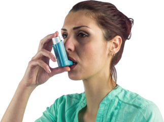 Portrait of a asthmatic woman 