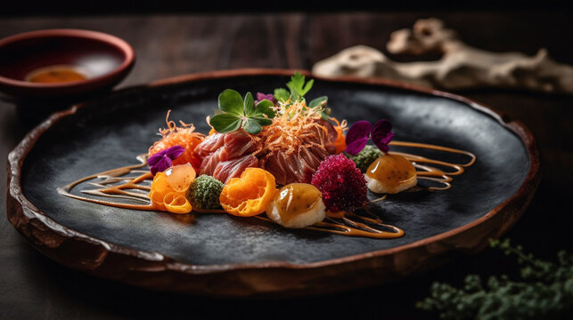 The Art of Modern, Fine and Fancy Food: Exquisite Appetizers, Enticing Entrees, and Main Courses and Decadent Desserts captured by Generative AI Technology 