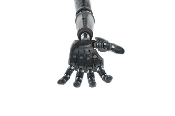 Digitally generated image of black cyborg hand