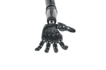 Gordijnen Digitally generated image of black cyborg hand © vectorfusionart