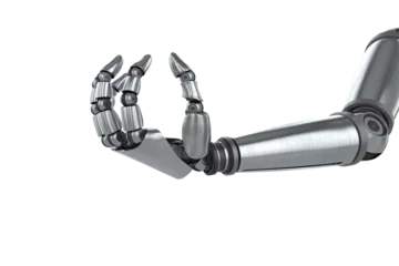 Rolgordijnen Three dimensional of chrome robotic hand © vectorfusionart