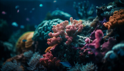 Fototapeta na wymiar Colorful reef teeming with sea life adventure generated by AI