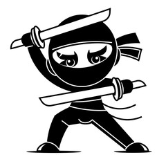 Obraz premium Female Ninja Manga Character for Comics Vector