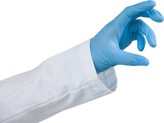 Hand of female scientist conducting experiment