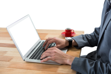 Businessman using laptop