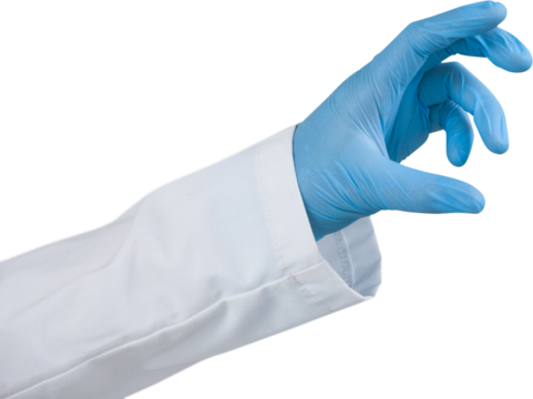 Hand of female scientist conducting experiment