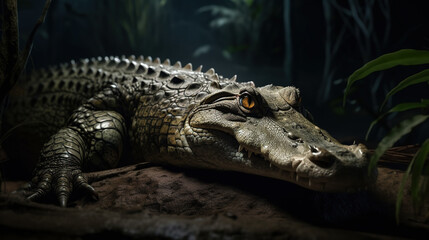 Obraz premium wildlife, an alligator in the jungle