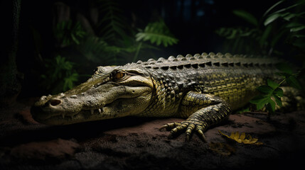 Obraz premium wildlife, an alligator in the jungle