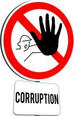 Stop sign with corruption text
