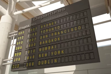 Fotobehang Luchthaven Departures board in airport