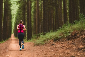 jogging in the forest