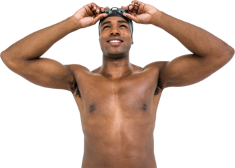 Swimmer ready to dive