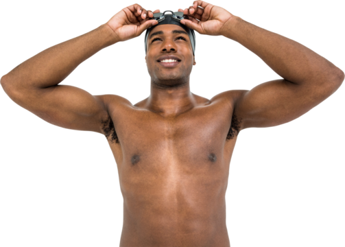 Swimmer ready to dive