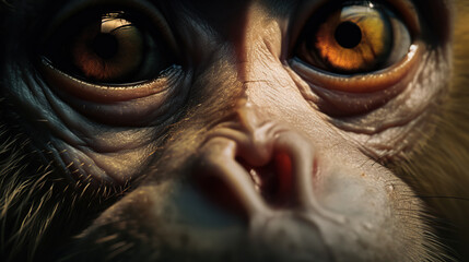 wildlife, monkey eye detail.