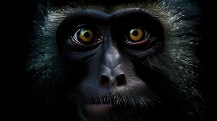 Fotobehang wildlife, monkey eye detail. © Jacques Evangelista
