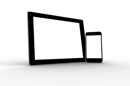 Digitally generated image of smart phone and digital tablet