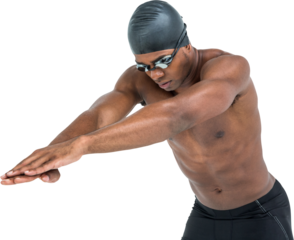 Swimmer in diving posture