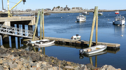 view of the boats sitting idle at the new hampshire seacoast