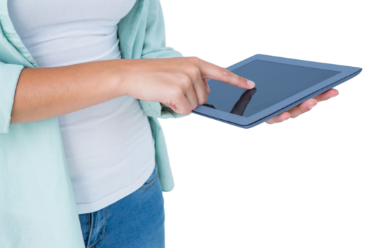 Woman using tablet pc 