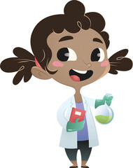 Girl holding beaker icon