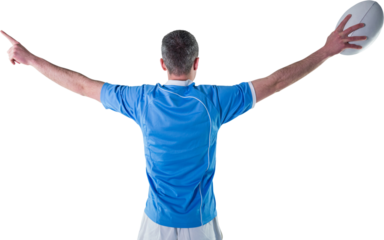 Rugby player about to throw a rugby ball