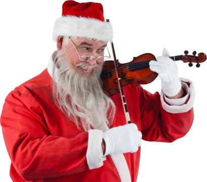 Smiling Santa Claus playing violin - Powered by Adobe
