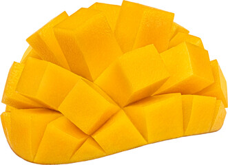 Sliced mango fruit isolated