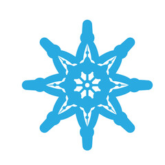 Delicate digital blue snowflake design