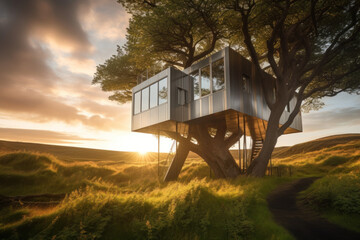 modern eco responsible cabin in the middle of nature
IA Generate