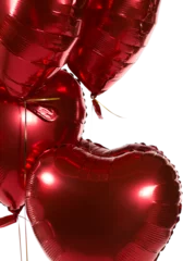 Foto op Plexiglas anti-reflex Red heart shape balloons © vectorfusionart