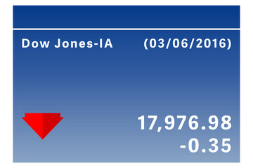 Stock figures with red arrow