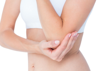 Woman suffering from elbow pain 