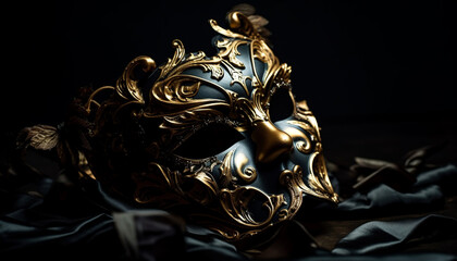 Mysterious antique luxury mask for theatrical celebration generated by AI