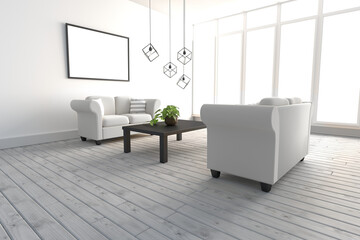 White sofas in modern living room