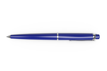 Digital image of blue metallic ballpoint pen