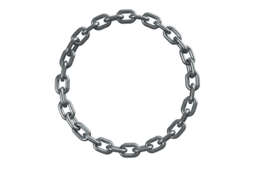 3d image of silver metallic circular chain