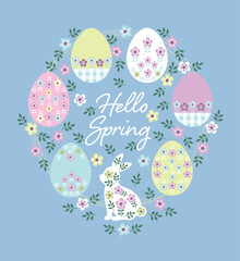 Happy easter card, background vector design.
