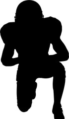 American football player over white background