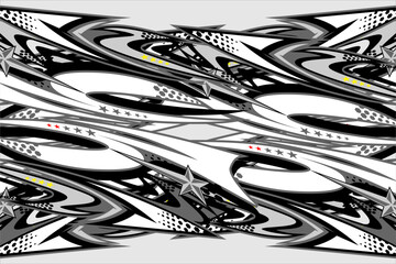 racing background vector design with unique line pattern with star effect and gray color