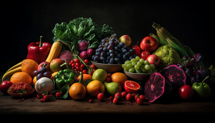 Colorful nature bounty for the healthy meal generated by AI