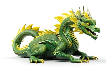 Fototapeta premium Realistic dragon digital art 3d render on isolated background