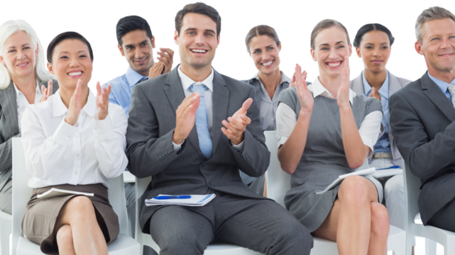 Business people applauding during meeting