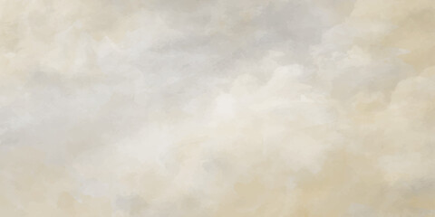 Old paper vector texture with white clouds and sky for cover design, cards, flyer, poster, banner. Vintage dirty watercolor art backdrop. Hand drawn watercolour illustration. Aged painted template. 