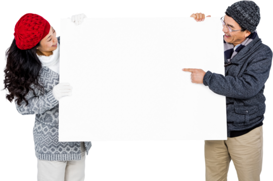 Couple with blank billboard