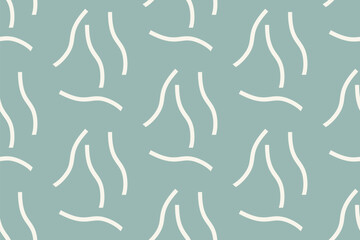 Abstract seamless pattern on light teal green background.
