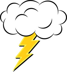 Thunder ray and cloud icon