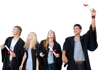 Group of people celebrating after Graduation