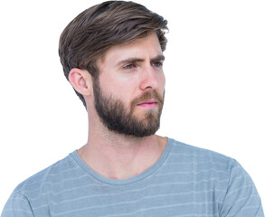 Obraz premium Close-up of thoughtful young man 